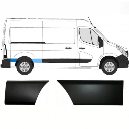 RENAULT MASTER OPEL MOVANO NV 400 2010- SADA LIŠT ZE DVOU / PRÁVA