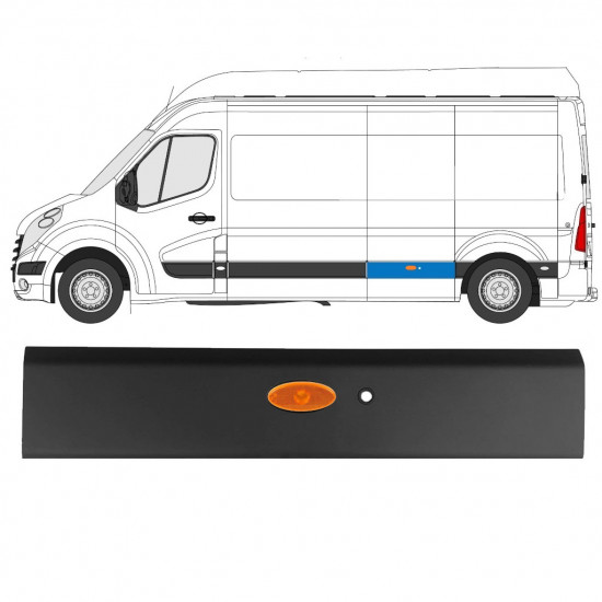 RENAULT MASTER 2010- BOČNÍ LIŠTA DLOUHÝ PDC S SVĚTLO / LEVÝ