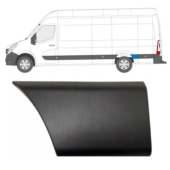 Boční lišta zadního blatníku za kolem na Opel Movano 2010-2021 / Levá 16664