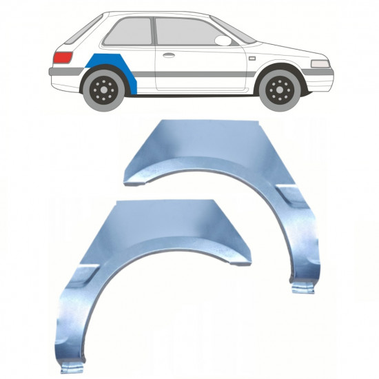 Lem zadního blatníku na Mazda 323 BG 1989-1994 / Levá+Pravá / Sada 9853