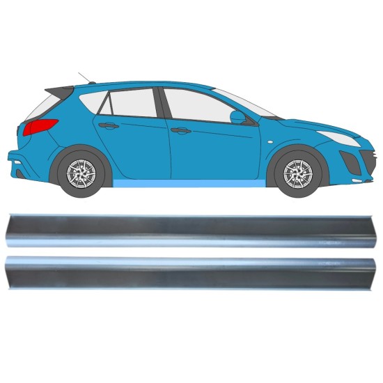 Opravný plech prahu na Mazda 3 2009-2013 / Levá+Pravá / Sada 15013 Opravný plech prahu na Mazda 3 2009-2013 / Levá+Pravá / Sada 15013