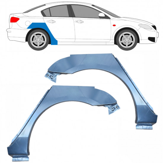 Lem zadního blatníku na Mazda 3 BK 2003-2009 / Levá+Pravá / Sada 10604