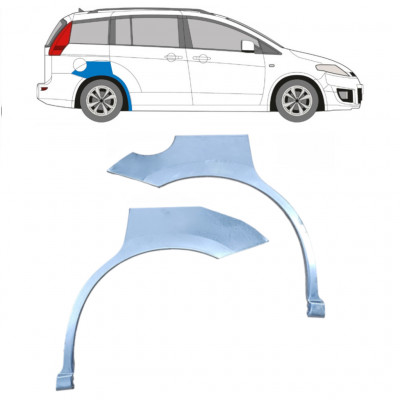 Lem zadního blatníku na Mazda 5 2005-2010 / Levá+Pravá / Sada 9192