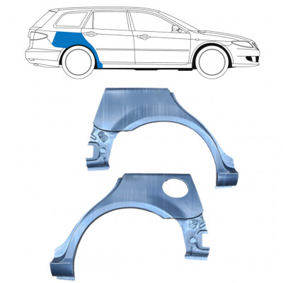 Lem zadního blatníku na Mazda 6 2002-2008 / Levá+Pravá / COMBI / Sada 9164