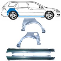 Opravný plech prahu + zadního blatníku na Mazda 6 GG GY 2002-2007 / Levá+Pravá / COMBI / Sada 10538