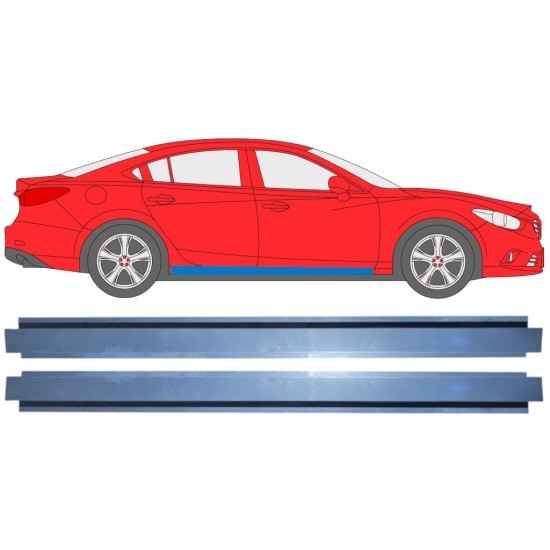 Opravný plech prahu vnitřní na Mazda 6 2012-2024 / Levá+Pravá / Sada 16981