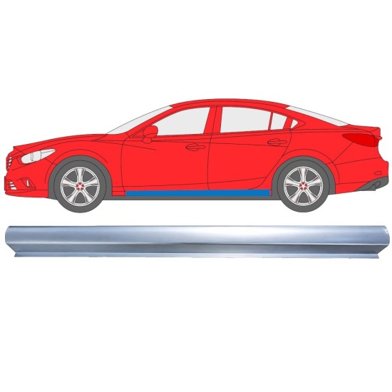 Opravný plech spodní části prahu na Mazda 6 2012-2024 / Levá 16978