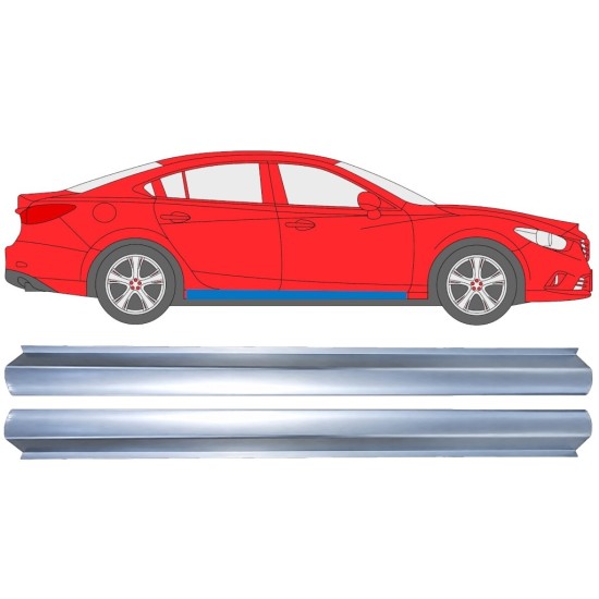 Opravný plech spodní části prahu na Mazda 6 2012-2024 / Levá+Pravá / Sada 16979