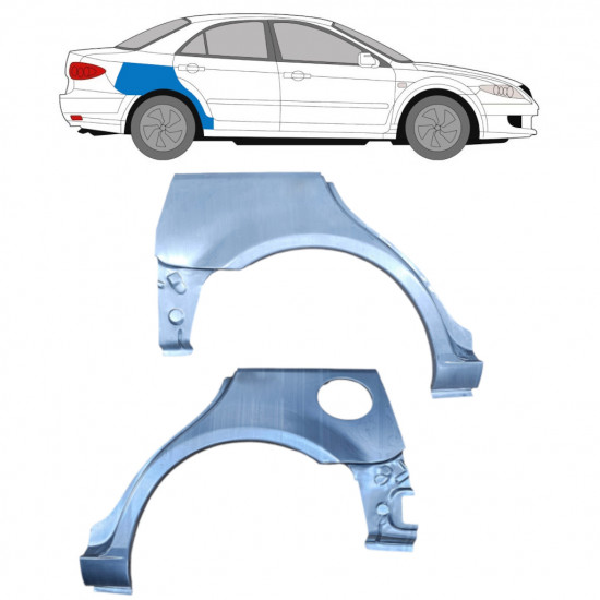 Lem zadního blatníku na Mazda 6 2002-2008 / Levá+Pravá / HATCHBACK / Sada 9165