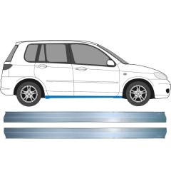 Opravný plech prahu na Mazda 2 2003-2007 / Levá+Pravá / Sada 11356