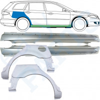 Opravný plech prahu + zadního blatníku na Mazda 6 GG GY 2002-2007 / Levá+Pravá / COMBI / Sada 10538