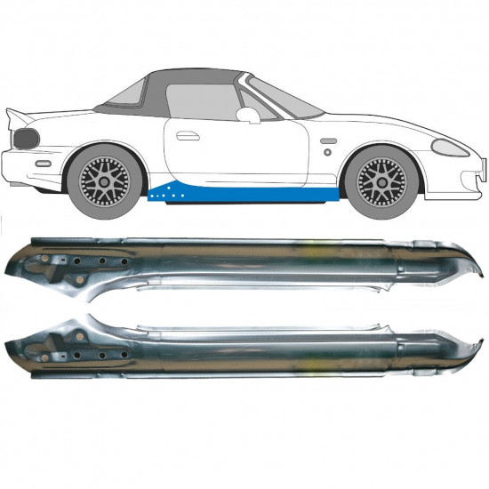 Kompletní práh na Mazda MX-5 1998-2005 / Levá+Pravá / Sada 9236