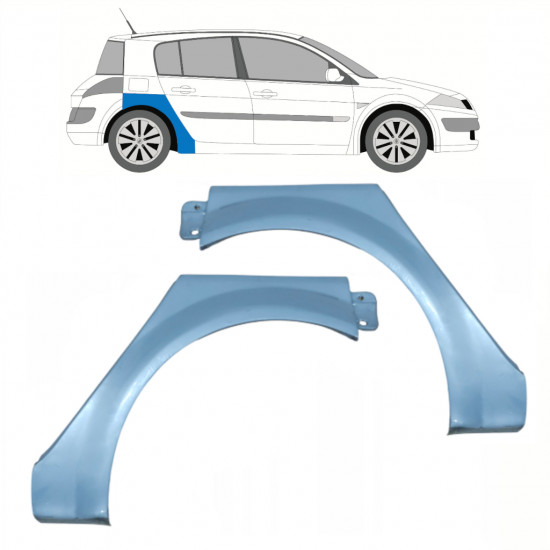 Lem zadního blatníku na Renault Megane 2002-2008 / Levá+Pravá / Sada 10205