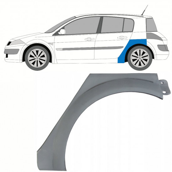 Lem zadního blatníku na Renault Megane 2002-2008 / Levá 10204