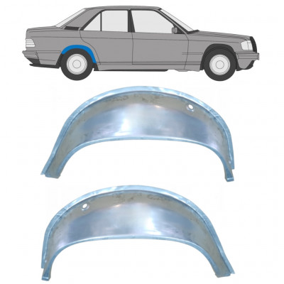 Vnitřní oprava zadního blatníku na Mercedes 190 1982-1993 / Levá+Pravá / Sada 9837