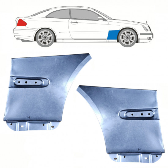 Opravný plech předního blatníku na Mercedes CLK 2002-2009 / Levá+Pravá / Sada 10105