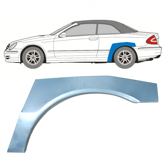 Lem zadního blatníku na Mercedes CLK A209 2003-2009 / Levá / CABRIO /  7687