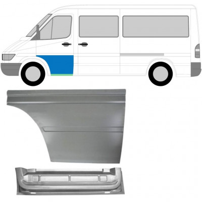 Opravný plech předních dveří vnitřní + vnější na Mercedes Sprinter 1995-2006 / Levá / Sada 9154