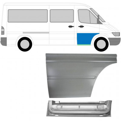 Opravný plech předních dveří vnitřní + vnější na Mercedes Sprinter 1995-2006 / Pravá / Sada 9153