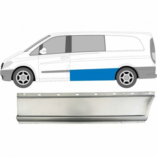 Opravný plech boku na Mercedes Vito 2003-2014 / LWB / Levá 7460