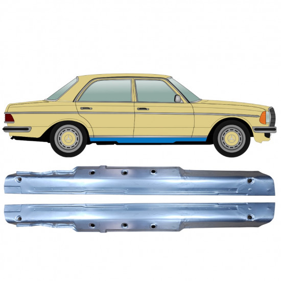 Kompletní práh na Mercedes W123 1975-1985 / Levá+Pravá / Sada 9293