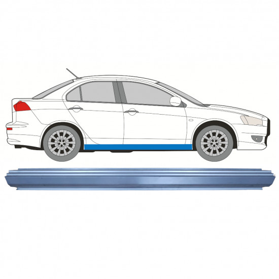 Opravný plech prahu na Mitsubishi Lancer 2007- / Levá = Pravá (symetrická) 7933