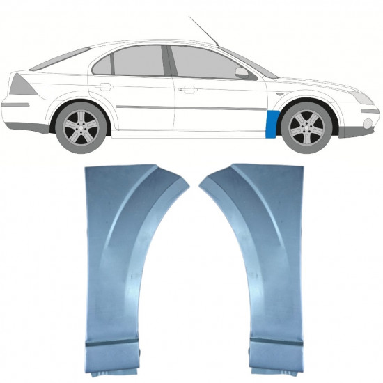 Opravný plech předního blatníku na Ford Mondeo 2000-2007 / Levá+Pravá / Sada 10049