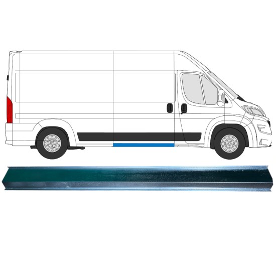 Opravný plech vnitřního středního prahu na Opel Movano 2021-2026 / Levá = Pravá (symetrická) 16473