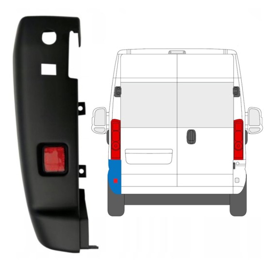 Roh zadního nárazníku 180 stupňů na Opel Movano 2021-2026 / Levá 16037