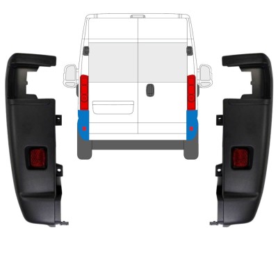 Roh zadního nárazníku 270 stupňů na Opel Movano 2021-2026 / Levá+Pravá / Sada 15797
