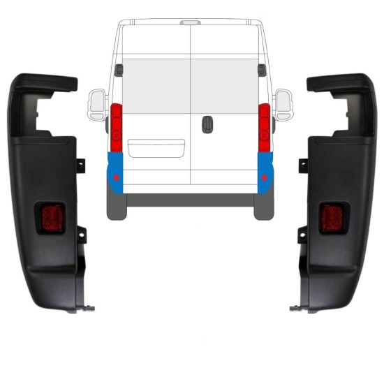 Roh zadního nárazníku 270 stupňů na Opel Movano 2021-2026 / Levá+Pravá / Sada 15797