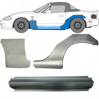 Opravný plech prahu + předního blatníku + zadního blatníku na Mazda MX-5 1998-2005 NB / Levá / Sada 11151