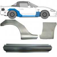 Opravný plech prahu + předního blatníku + zadního blatníku na Mazda MX-5 1998-2005 NB / Pravá / Sada 11150