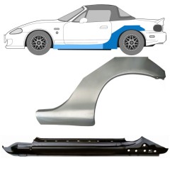 Celý práh + opravný plech zadního blatníku na Mazda MX-5 1998-2005 NB / Levá / Sada 11146