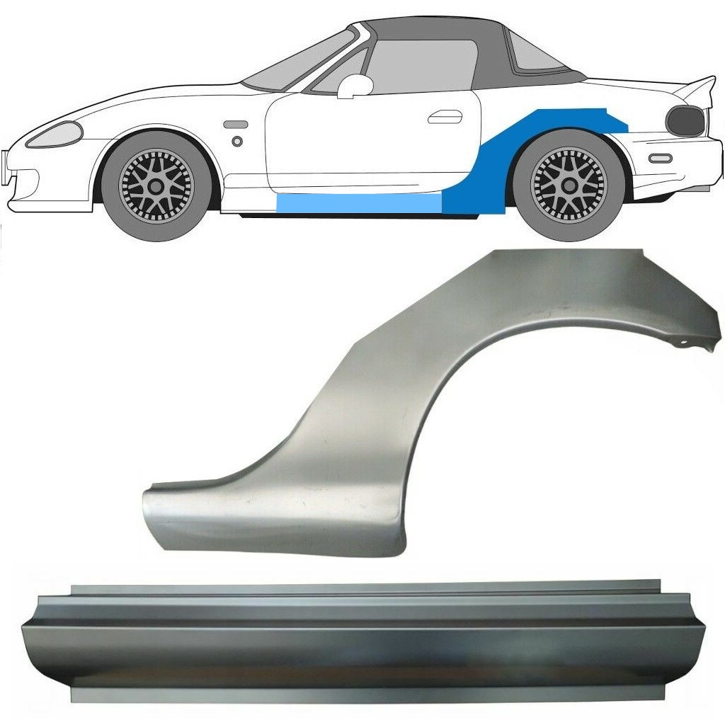Opravný Plech Prahu + Zadního Blatníku Na Mazda Mx-5 1998-2005 Nb / Levá / Sada 10274