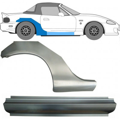 Opravný plech prahu + zadního blatníku na Mazda MX-5 1998-2005 NB / Pravá / Sada 10273