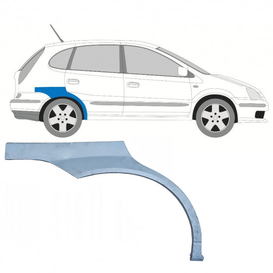 Lem zadního blatníku na Nissan Almera Tino 2000-2006 / Pravá 7436