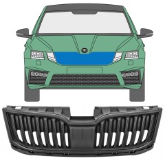 Černá maska chladiče na Skoda Octavia III 2017-2020 / Sada 7549