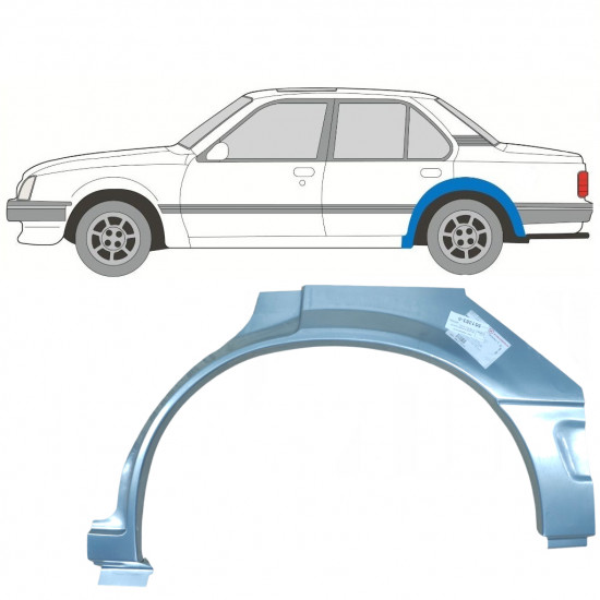 Lem zadního blatníku na Opel Ascona C / Vauxhall Cavalier 1981-1988 / Levá 7292