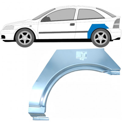 OPEL ASTRA 1998-2009 3 DVEŘE OPRAVA ZADNÍHO BLATNÍKU / LEVÝ