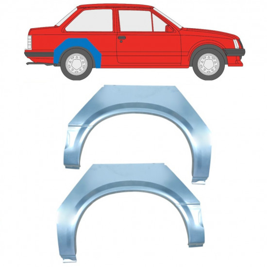 Lem zadního blatníku na Opel Corsa A 1982-1993 / Levá+Pravá / Sada 11020