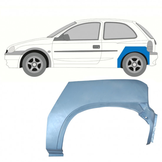 Lem zadního blatníku na Opel Corsa B 1993-2001 / Levá 7254