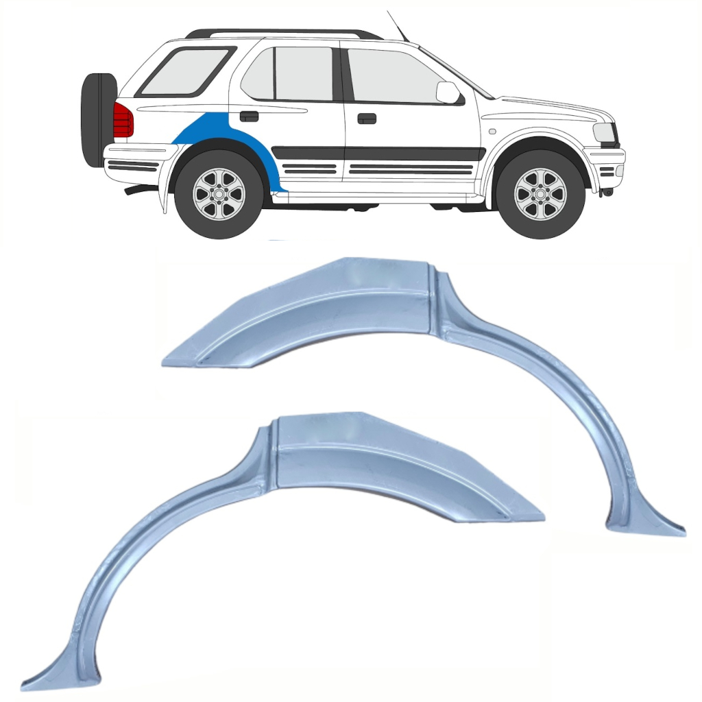 Lem Zadního Blatníku Na Opel Frontera B 1999-2002 / Levá+Pravá / Sada 10375