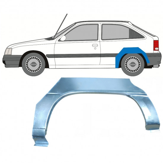 OPEL KADETT 1984-1993 3 DVEŘE OPRAVA ZADNÍHO BLATNÍKU / LEVÝ