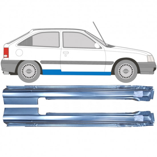 Opravný plech prahu na Opel Kadett 1984-1993 / Levá+Pravá / Sada 9449