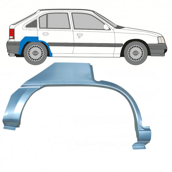 OPEL KADETT 1984-1993 5 DVEŘE OPRAVA ZADNÍHO BLATNÍKU / PRÁVA