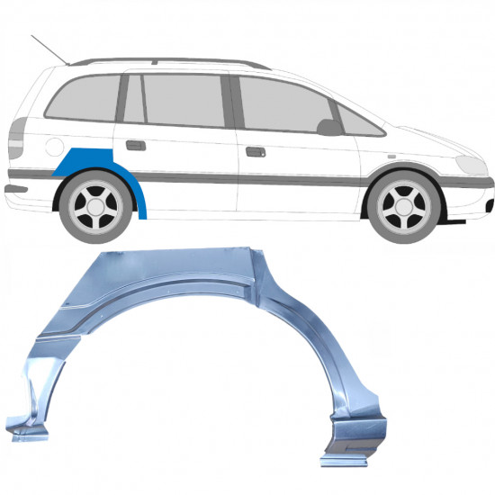 Lem zadního blatníku na Opel Zafira 1999-2005 / Pravá 6888