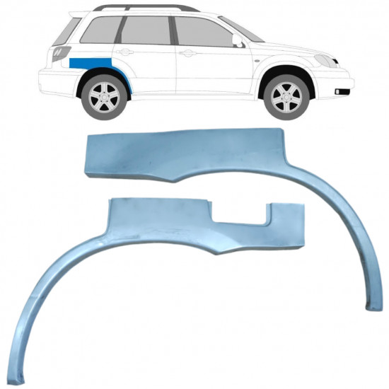 Lem zadního blatníku na Mitsubishi Outlander 2003-2007 / Levá+Pravá / Sada 9257