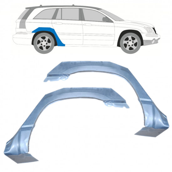 Lem zadního blatníku na Chrysler Pacifica 2003-2007 / Levá+Pravá / Sada 9970