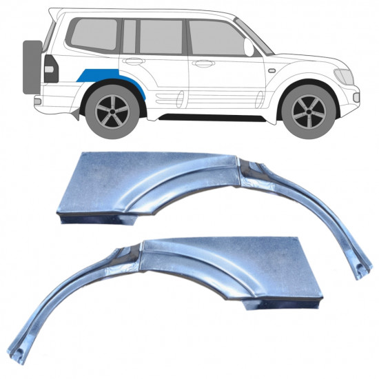 Lem zadního blatníku na Mitsubishi Pajero 1999-2006 / Levá+Pravá / Sada 9674